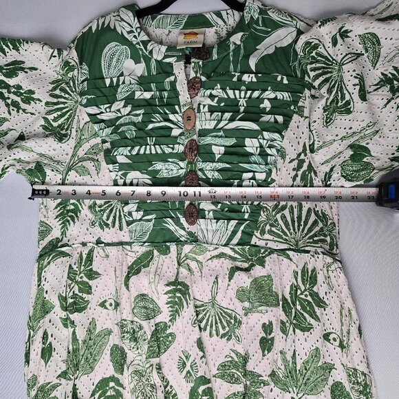 NWOT Farm Rio Green Forest Soul Short Sleeve Midi Dress Size XL - Picture 9 of 9